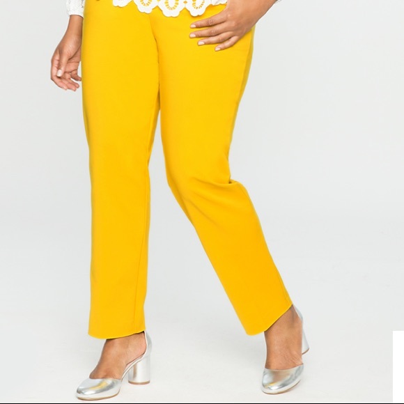 Eloquii Pants - Mustard yellow work pants